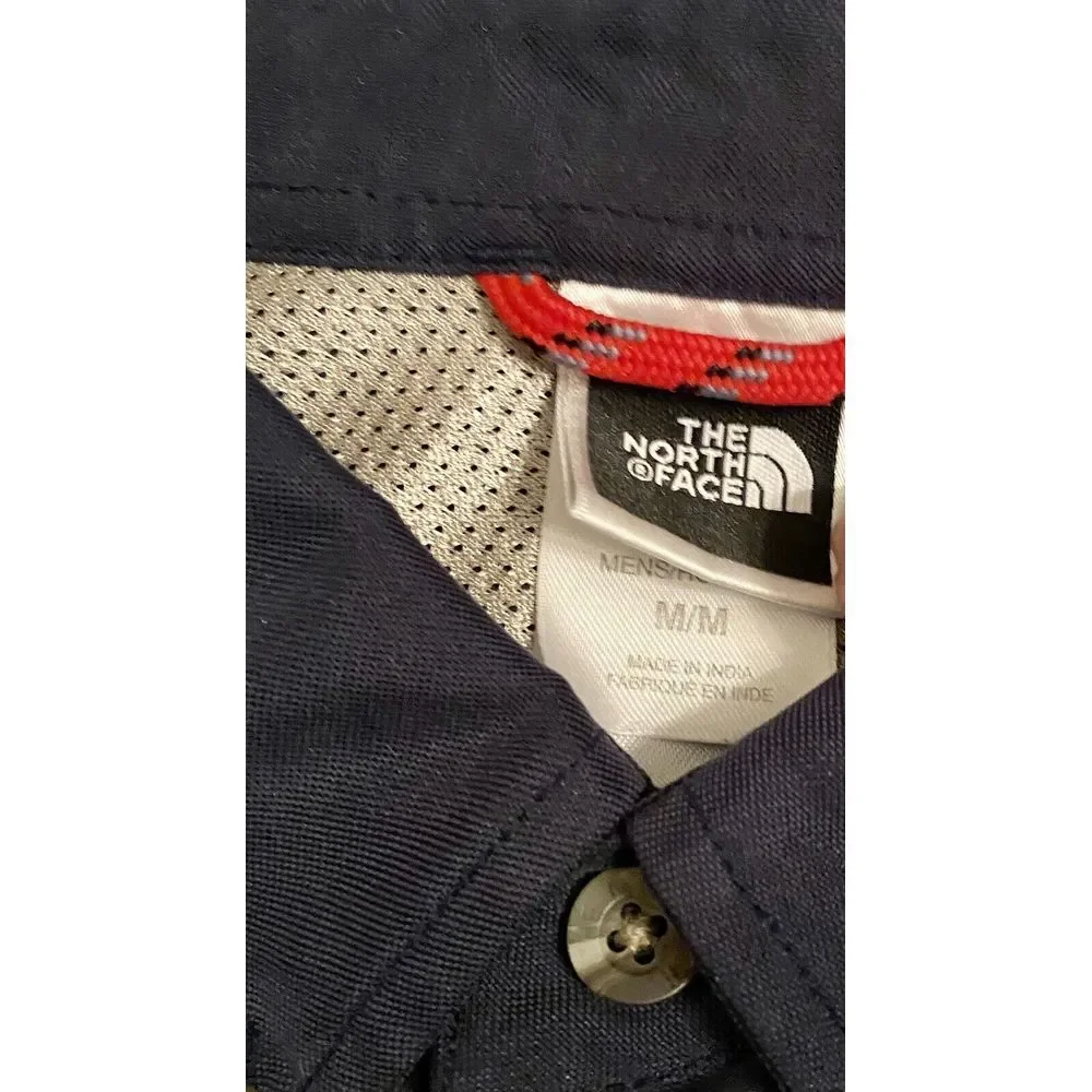 The North Face Men's Long Sleeve Dress Shirt Size M Button Down Navy‎ Blue F